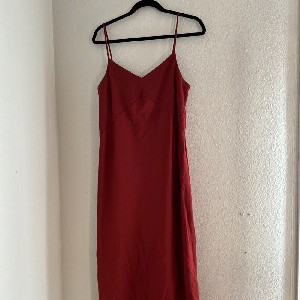 Levi's Rust Red Slip Midi Dress with Spaghetti Strap - Picture 2 of 5